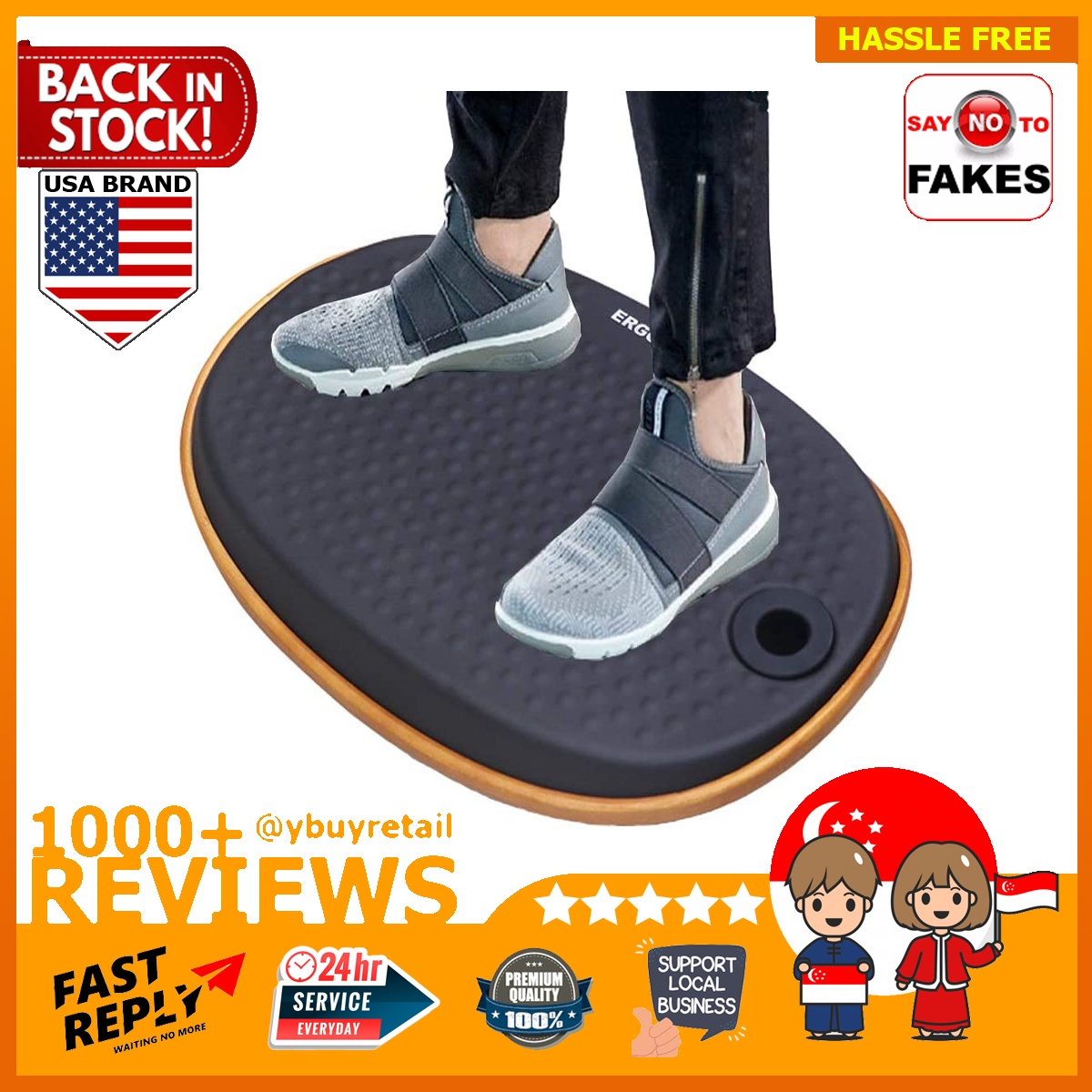 BML price beat Ergohead Office Standing Desk Anti Fatigue Mat Balance Board Wooden Wobble Stability Rocker Ergonomically Engineered for Office Stand Up Desks Desk Riser Workstation Home Gym Kitchen Fu...