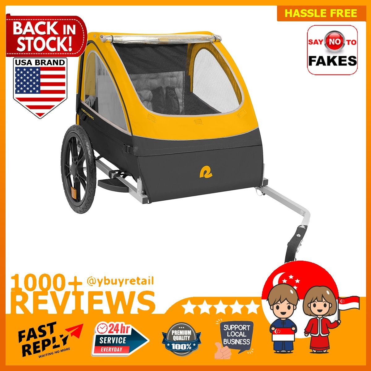 Retrospec rover passenger children's foldable bike trailer deals