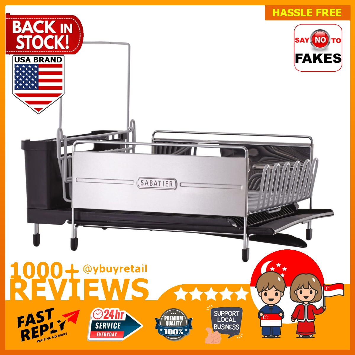 [BML] Sabatier Expandable Stainless Steel Dish Rack with RustResistant