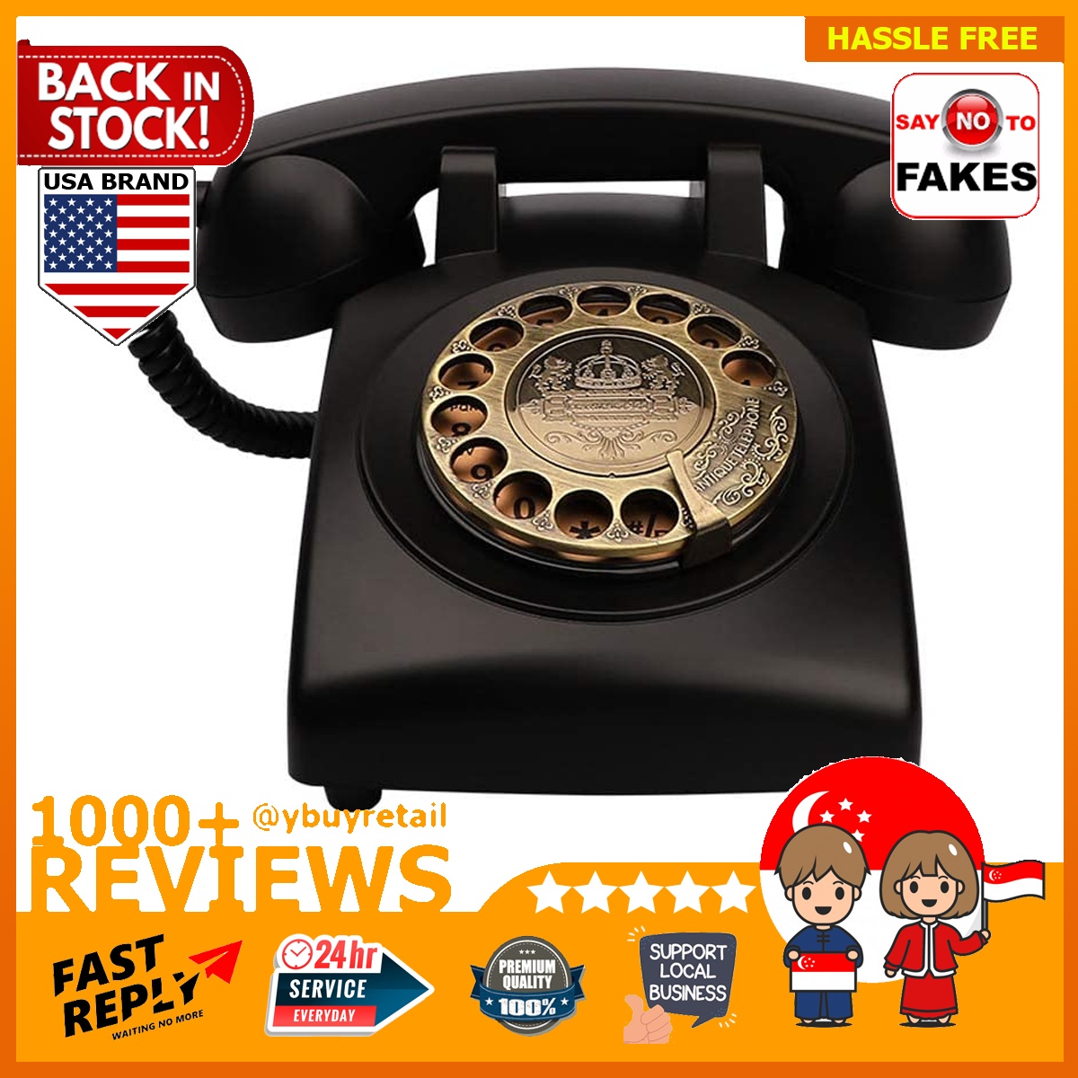 [BML] TelPal Antique Phones Corded Landline Telephone Vintage Classic