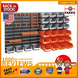HORUSDY Storage Bins Parts Rack 30PC Garage Plastic Shop Tools