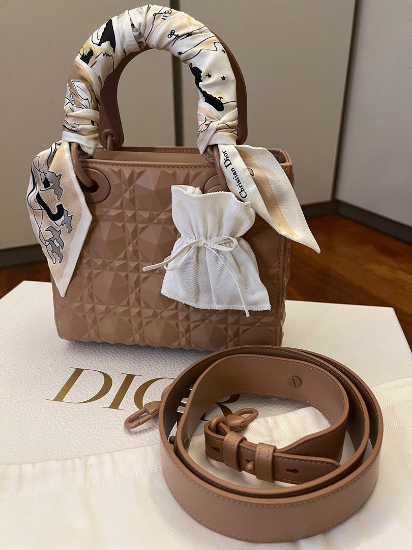 BNIB Small Lady Dior MyABC in Matte Blush with Diamond Motif
