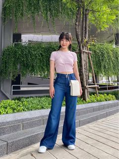 BNWOT Uniqlo Ribbed Cropped Short Sleeve T-shirt