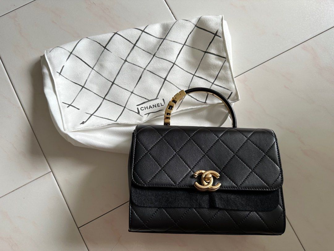 Chanel flap bag clearance with top handle 2019