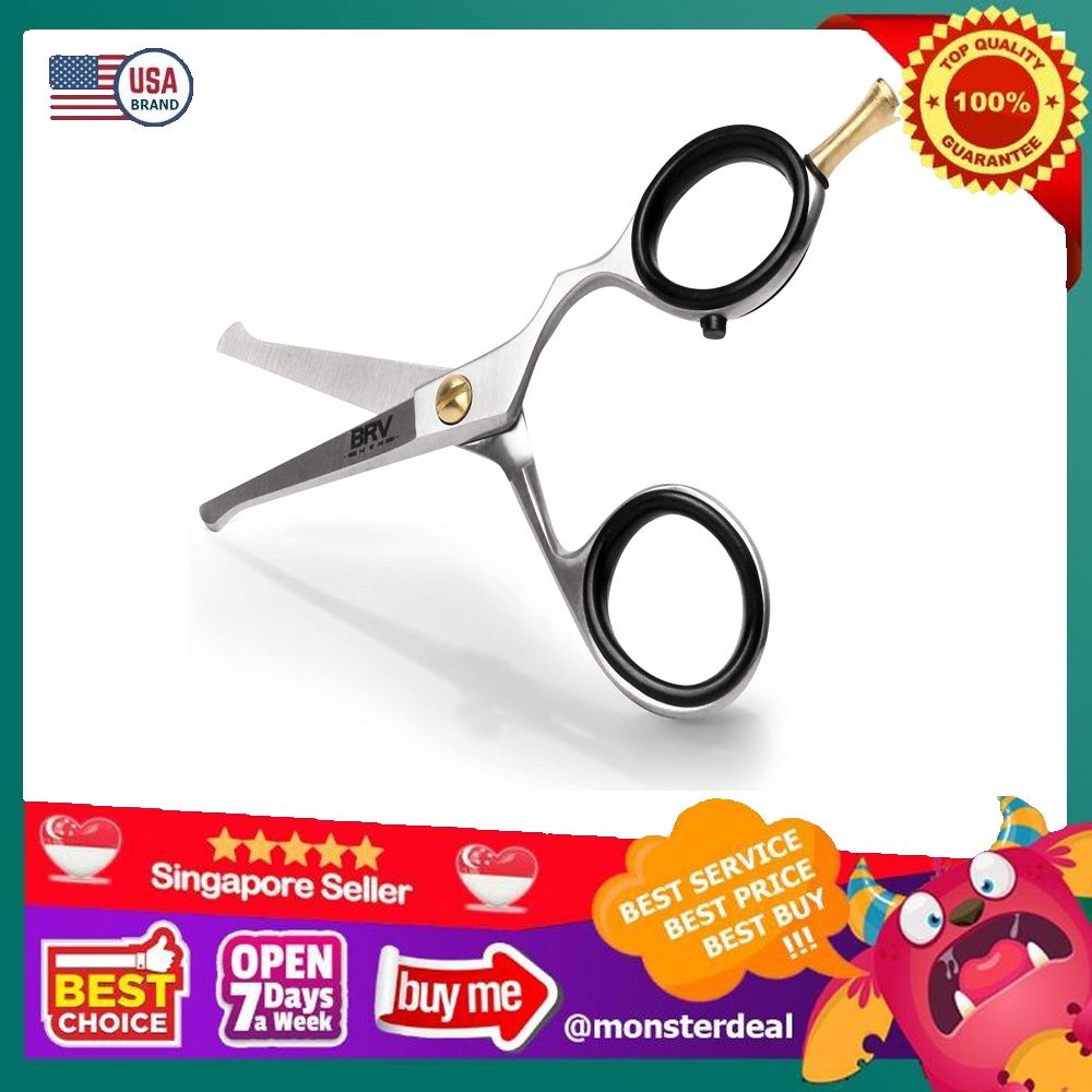 BRV MEN Rounded-Tip Small Trim Scissors for Men 4.2 | 100% German  Stainless Steel | Nose Hair Scissors for Men | Professional Grooming  Scissors for