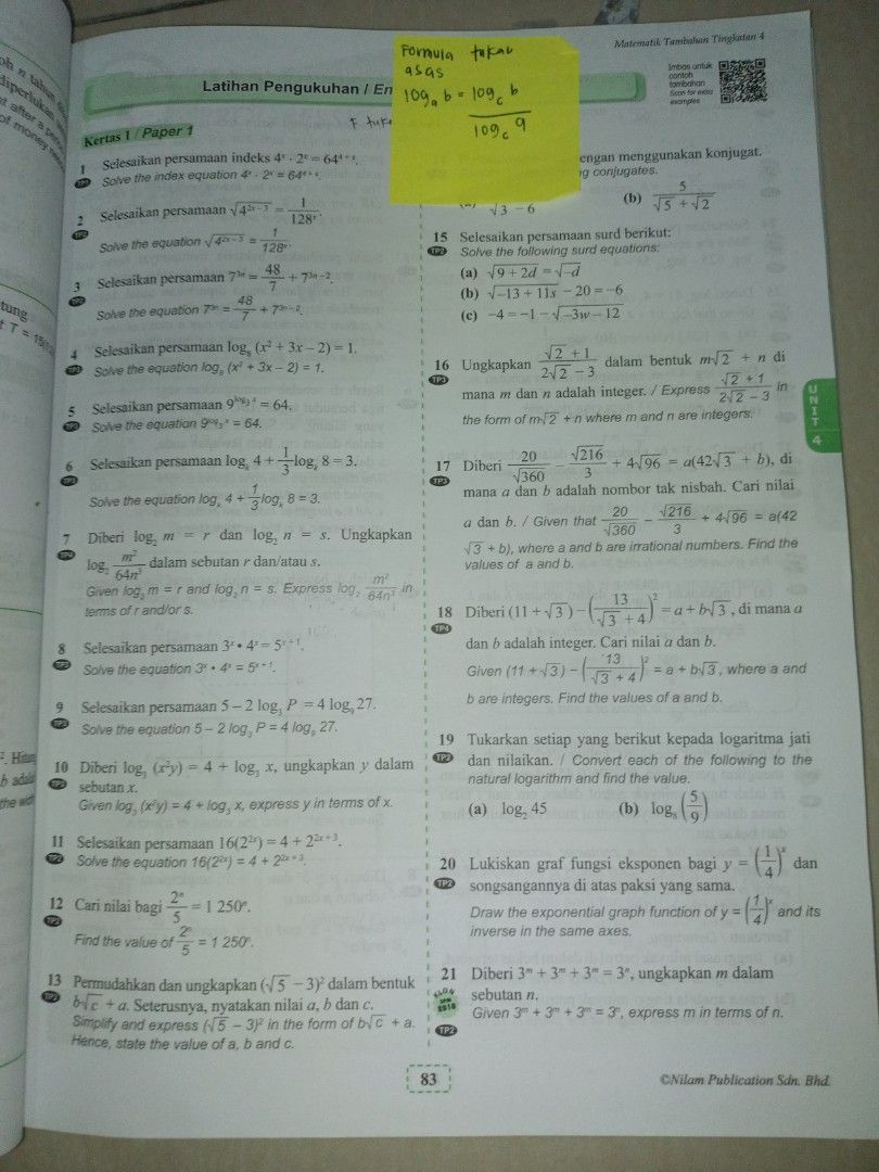 Buku latihan addmath f4 hobbies toys books magazines textbooks