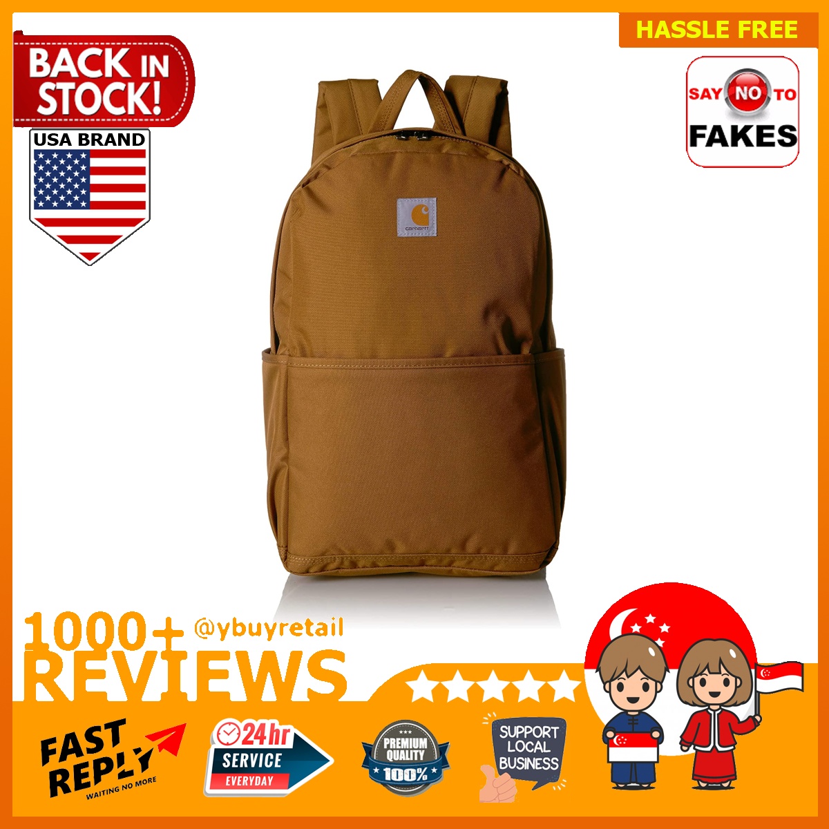 Carhartt Trade Plus Backpack with 15 Inch Laptop Compartment Carhartt Brown