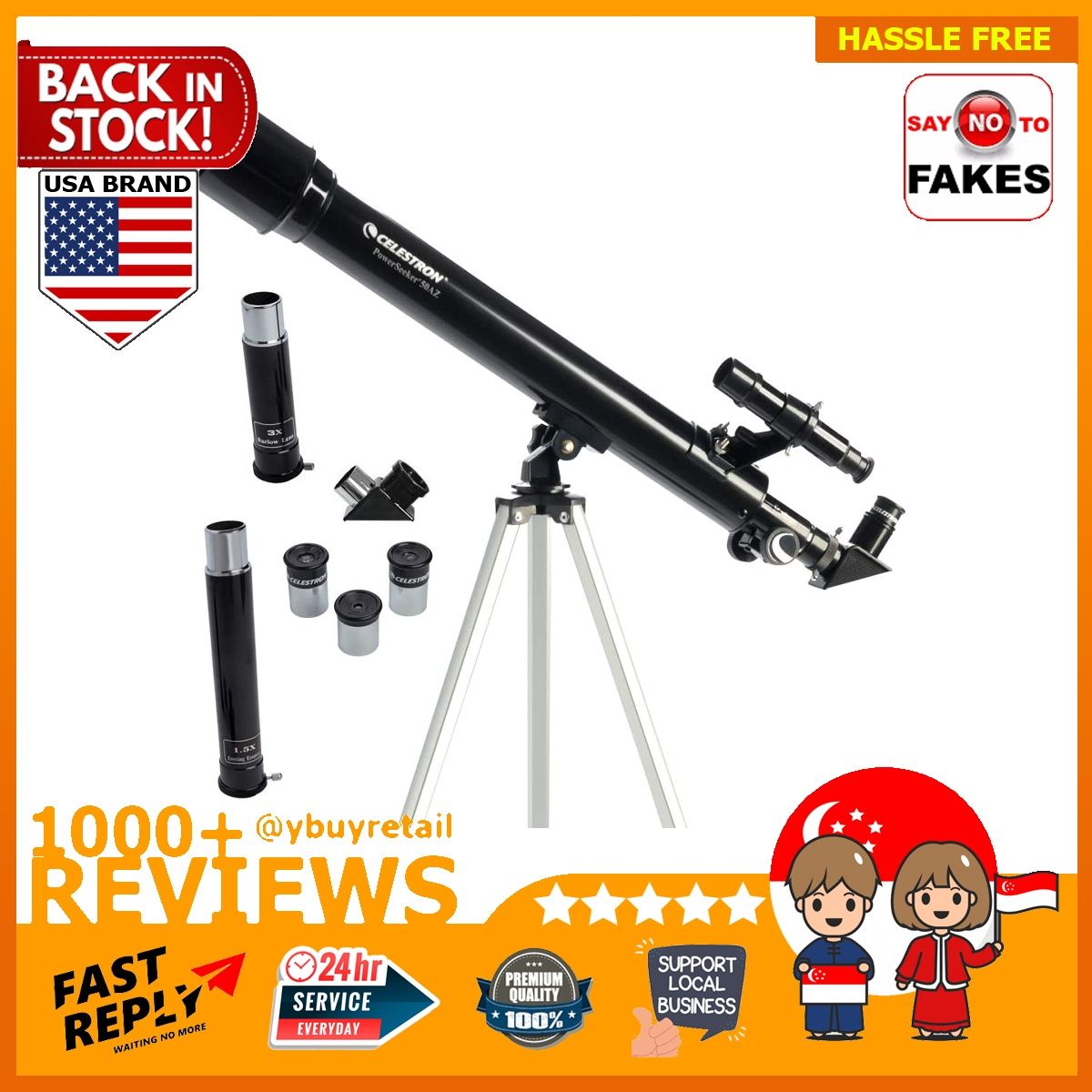 Celestron powerseeker 50 online az refractor telescope