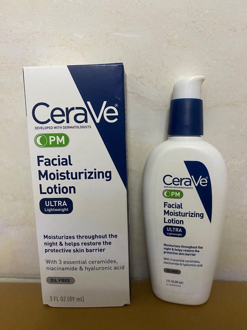 cerave pm facial moisturizing lotion, 美容＆化妝品, 健康及美容