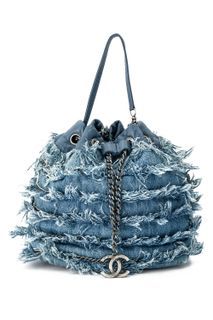 Chanel Drawstring Bucket Bag Cruise 2015 Tweed Fringe and Lambskin oxluxe