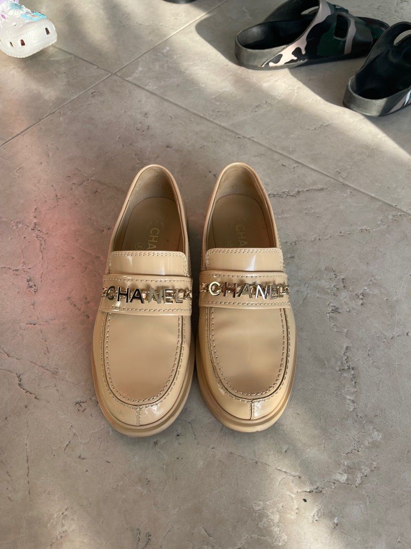 Chanel loafers nude beige 36, Luxury, Sneakers & Footwear on Carousell