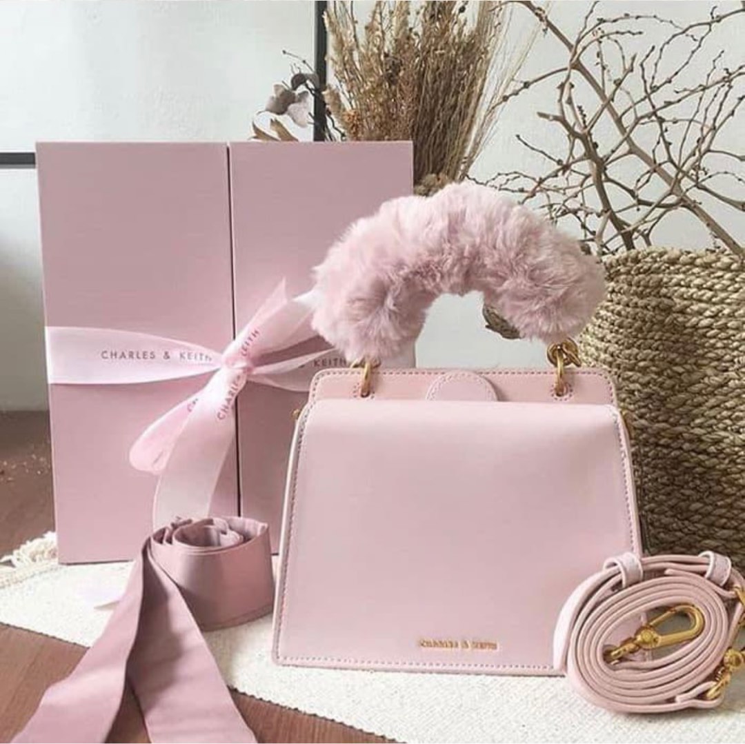 Charles Keith Pink Furry Bag Women s Fashion Bags Wallets