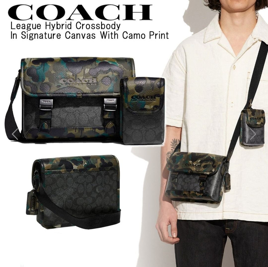 COACH League Camo Print Leather Backpack