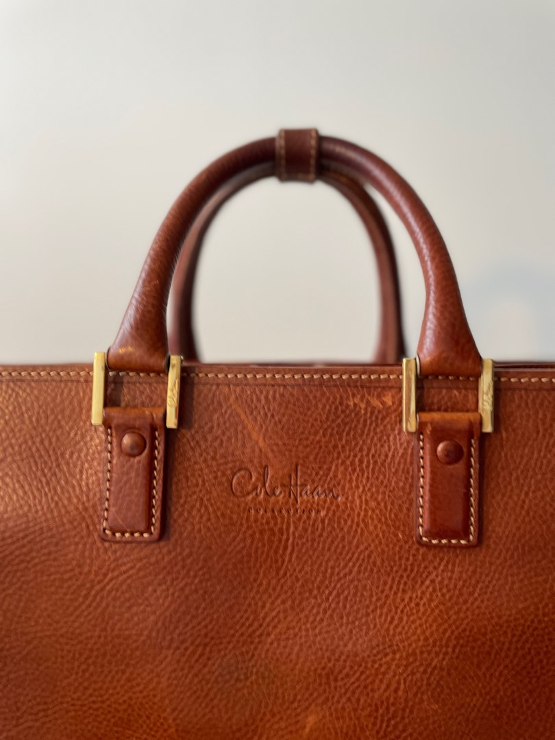 Cole haan attache leather hotsell messenger bag