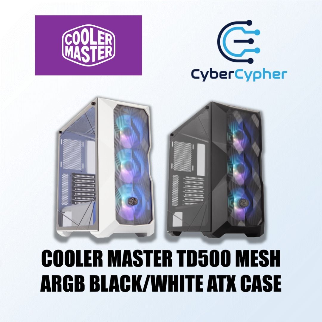 COOLER MASTER TD500 MESH ARGB BLACK/WHITE ATX CASE, Computers & Tech, Parts & Accessories