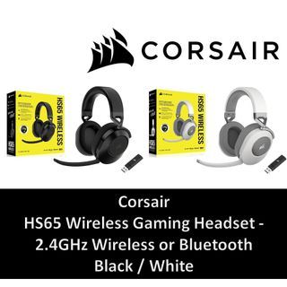 Corsair HS65 Wireless Gaming Headset - Low-Latency 2.4GHz Wireless or Bluetooth Black / White