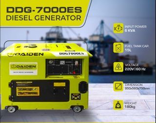 Daiden Silent Diesel Power Generator DDG-7000ES