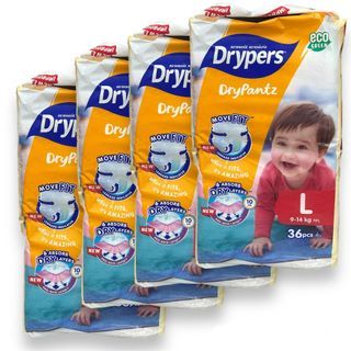 DRYPERS 71/ DRYPANTZ-L36/JUMBO/4 PACKS  $39 Drypers Drypantz L36  Jumbo 4 Packs