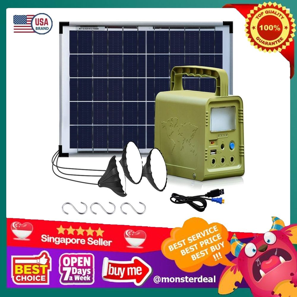 ECO-WORTHY 84Wh Portable Power Station, Solar Generator with 18W Solar  Panel, Flashlights, Camp Lamps with Battery, USB DC Outlets, for Outdoor  Camping, Home Emergency Power Supply, Hurricane, Fish 