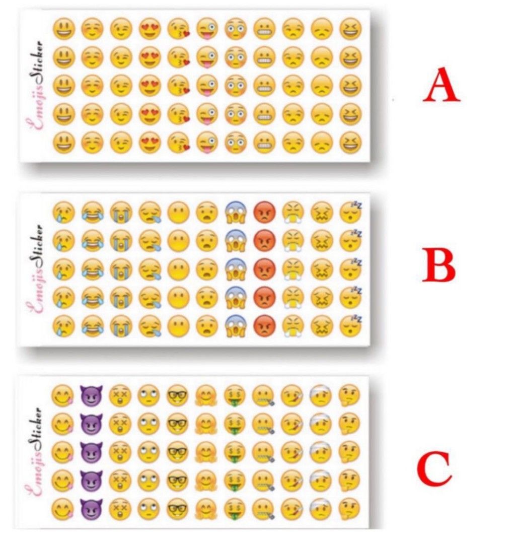 Emoji sticker sheet, Hobbies & Toys, Stationery & Craft, Art & Prints