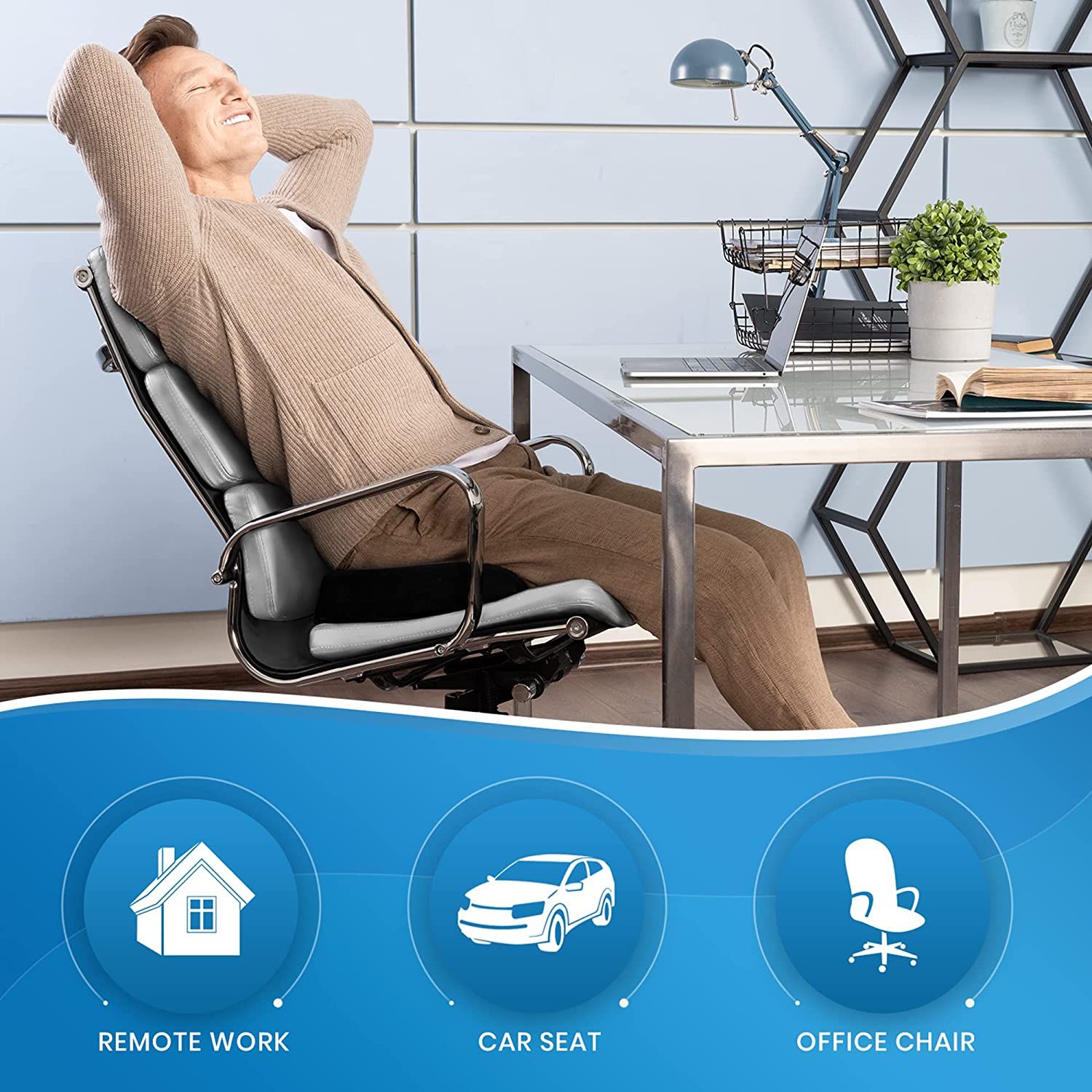 Everlasting Comfort Gel Infused Memory Foam Seat Cushion for