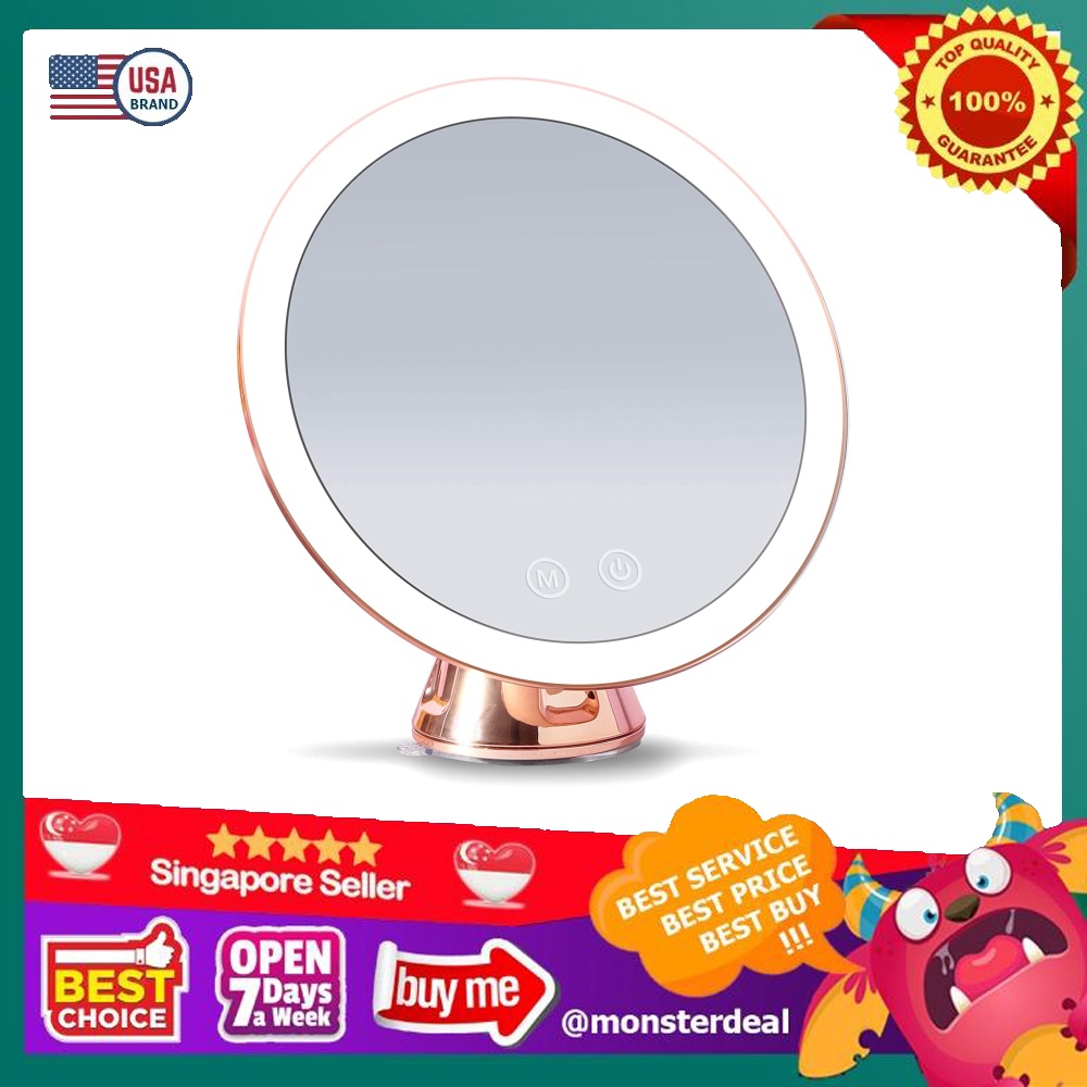 Fancii Rechargeable 10X Magnifying Makeup Mirror with 3 Dimmable Tri