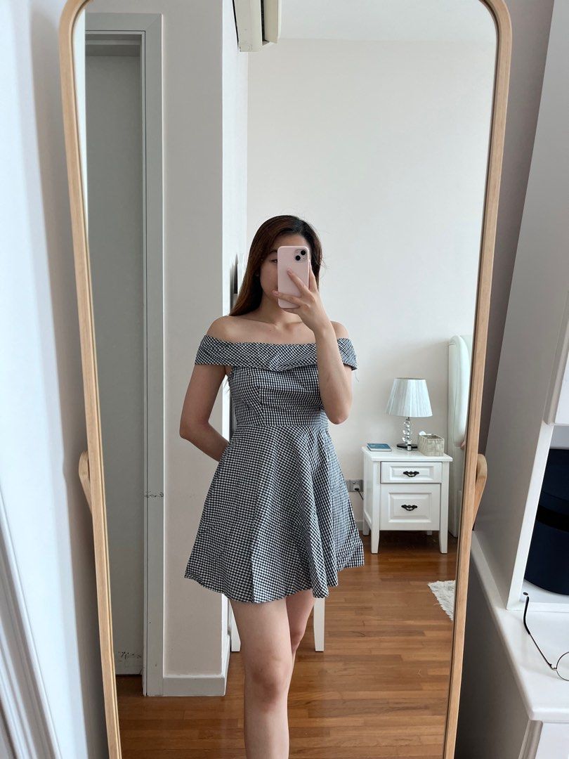 Checkered skater dress discount