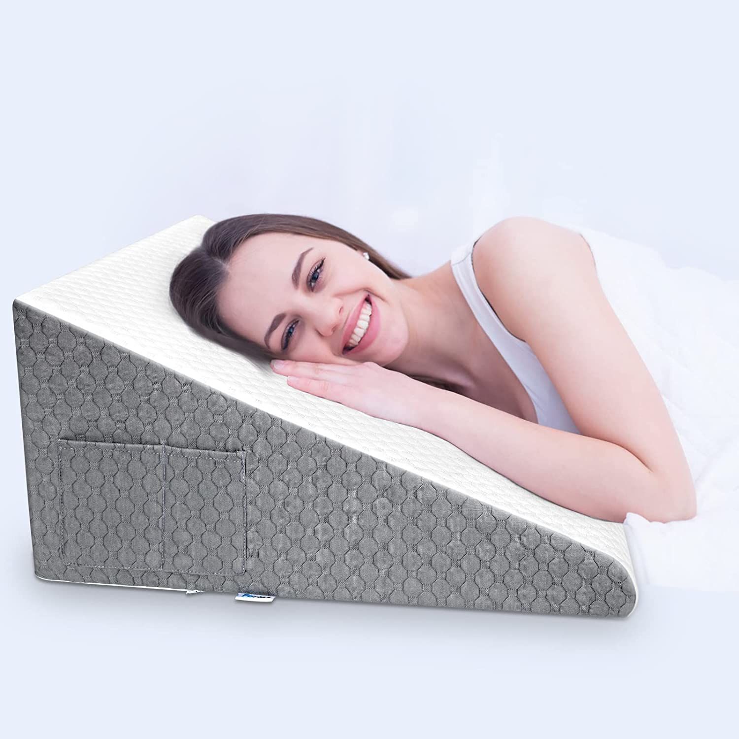 Forias Wedge Pillows 12" Bed Wedge Pillow for Sleeping Acid Reflux