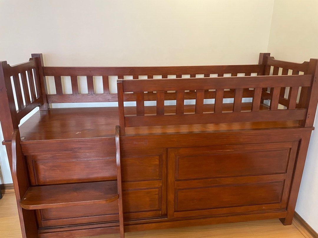 Gmelina Wood Bed, Furniture & Home Living, Furniture, Bed Frames