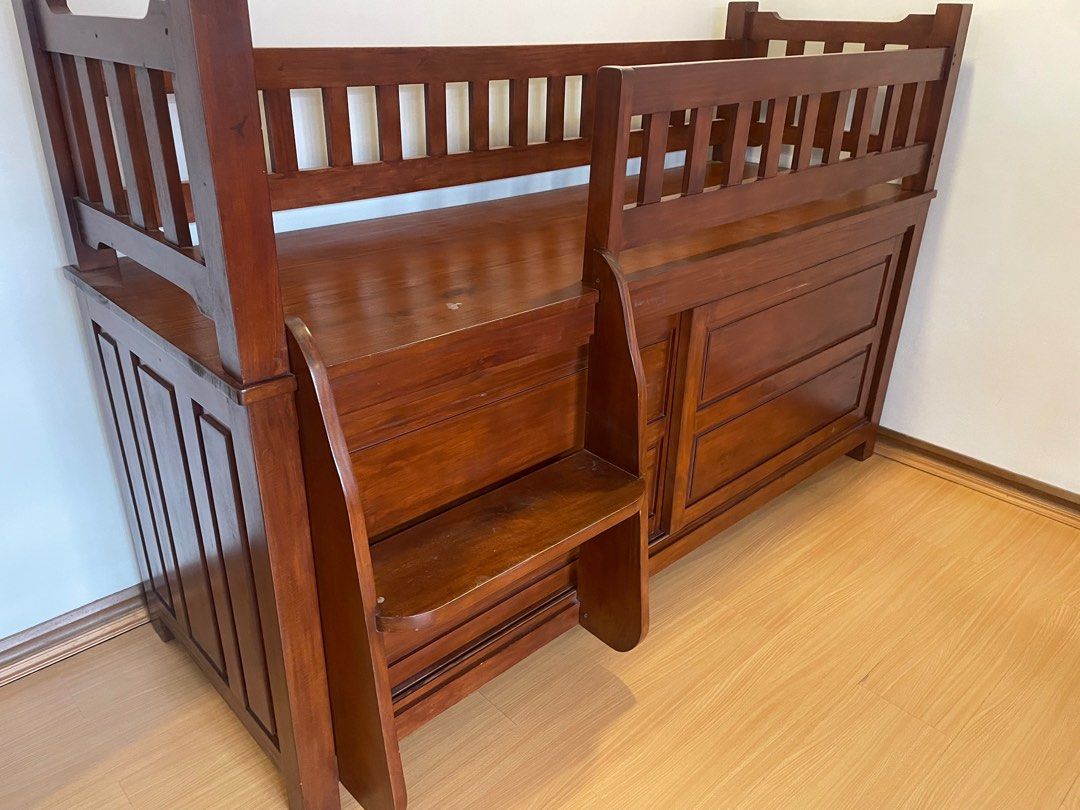 Gmelina Wood Bed, Furniture & Home Living, Furniture, Bed Frames