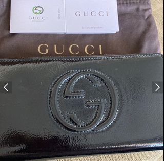 黑色流蘇Gucci Soho正品長夾附盒義大利購入