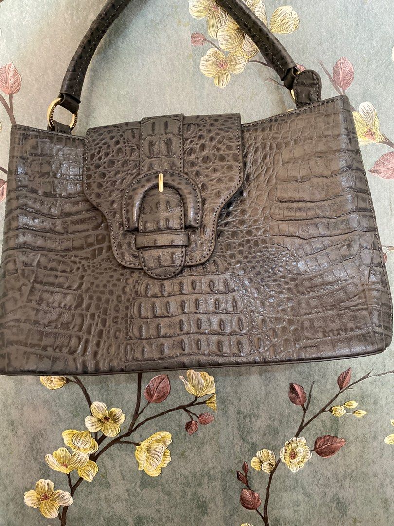 Guy Laroche Crocodile Print Leather Bag