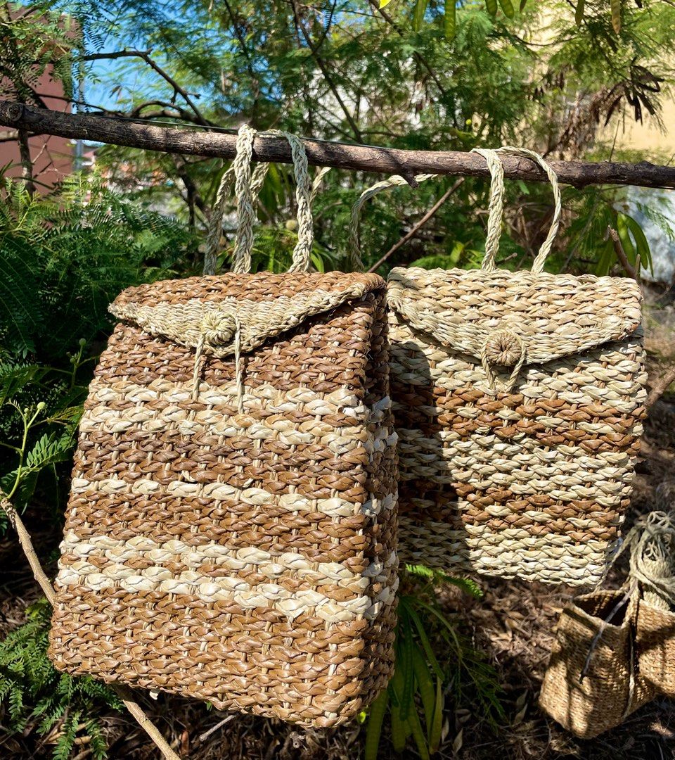 Leaves Pandan using Backpack Handwoven リュック・バックパック Amazon.com: Plant Tropical Tree Palm Of Leaves Green VTCTOASY リュック・バックパック
