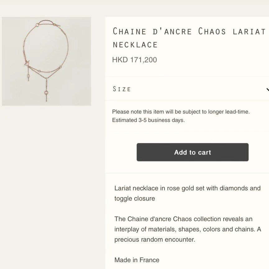 Chaine d'ancre Chaos lariat necklace