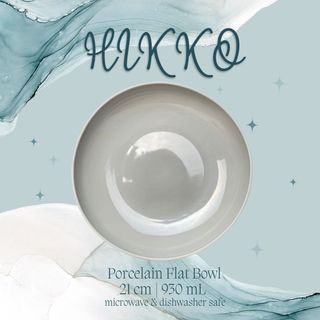 HIKKO Flat Porcelain Bowl | Mangkok Saji Keramik