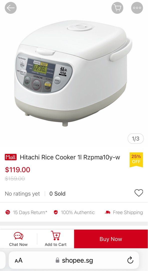Hitachi Rice Cooker, TV & Home Appliances, Kitchen Appliances, Cookers