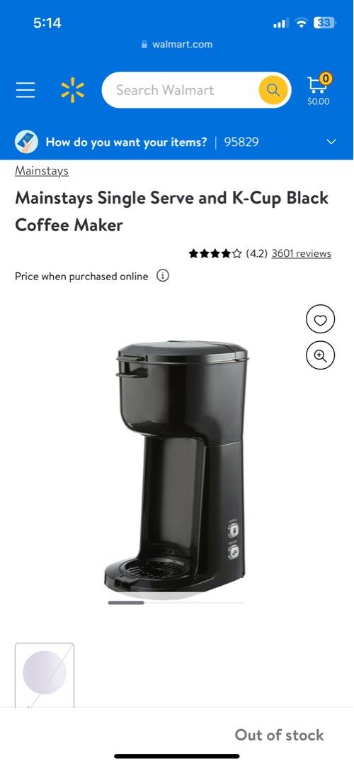 Mainstays kcup and single serve coffee maker, TV & Home Appliances, Kitchen Appliances, Coffee