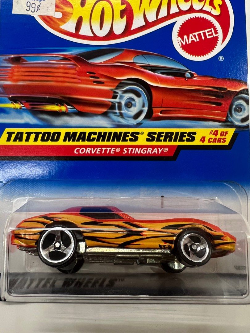 Hotwheels Tattoo Machines Series Corvette Stingray (Orange), Hobbies