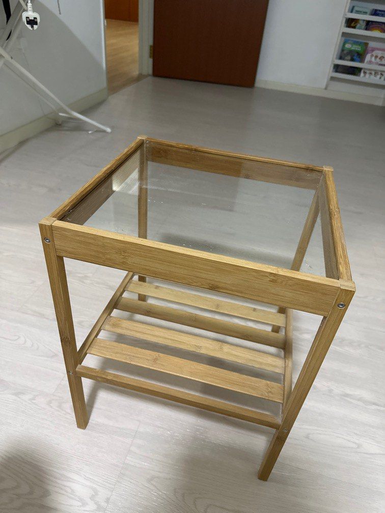 Ikea glass Side Table, Furniture & Home Living, Furniture, Tables
