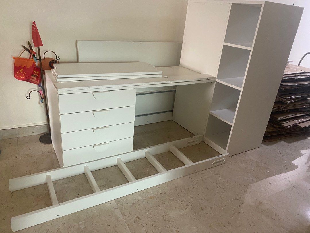 Ikea Loft Bed with Storage and desk, Furniture & Home Living, Furniture