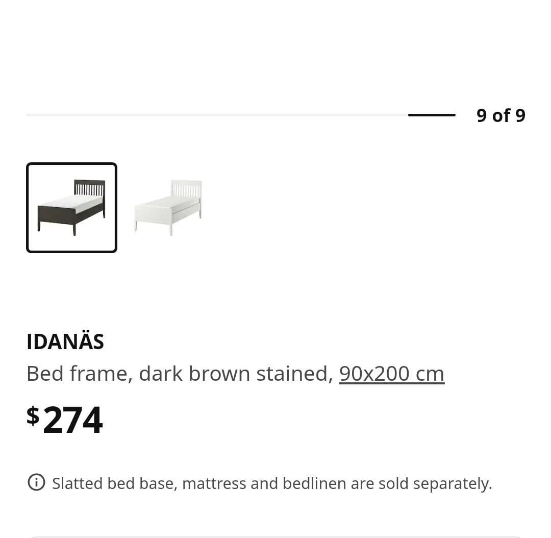 Ikea Single Bed Frame wood, Furniture & Home Living, Furniture, Bed