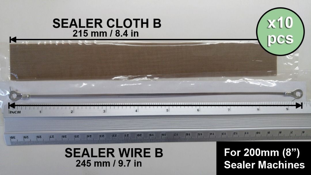 Impulse Heat Sealer Wire & Cloth Element for 200mm 8" Sealer Machines
