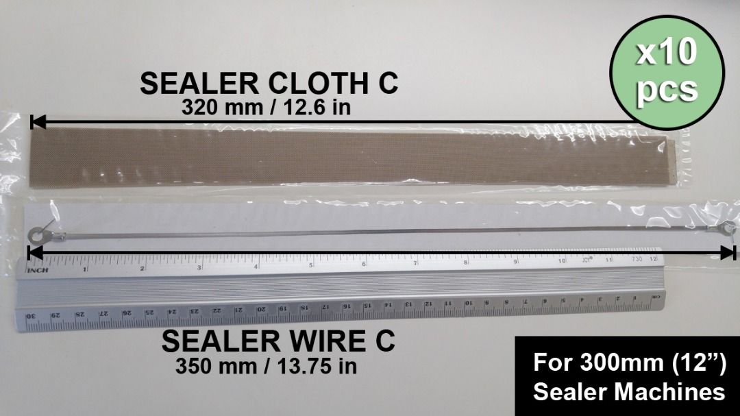 Impulse Heat Sealer Wire & Cloth Element for 300mm 12" Sealer Machines