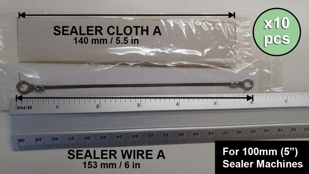 Impulse Heat Sealer Wire & Cloth Element for 100mm 5" Sealer Machines
