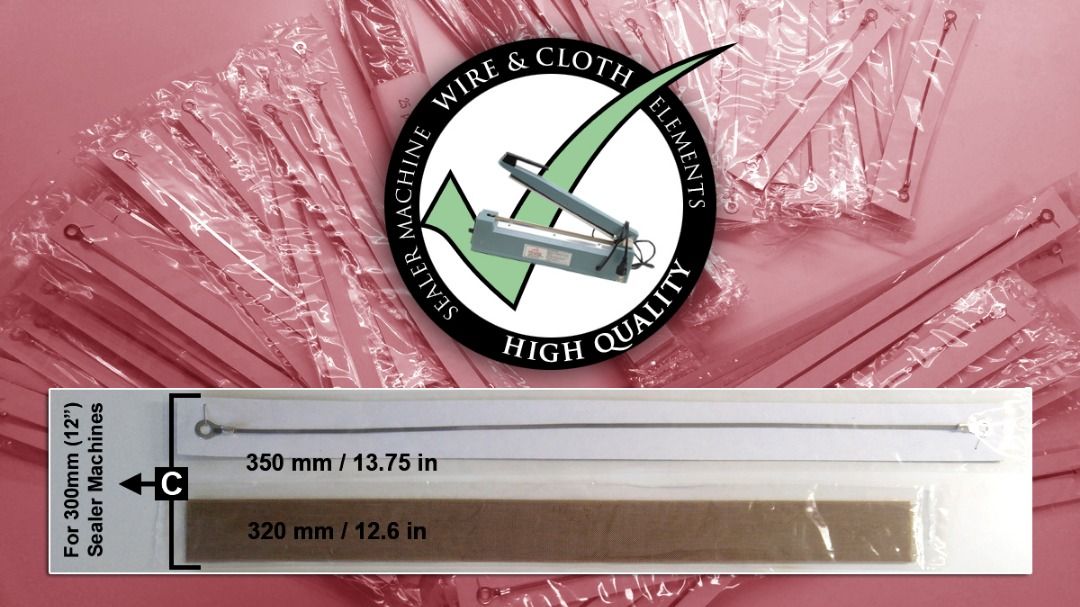 Impulse Heat Sealer Wire & Cloth Element for 300mm 12" Sealer Machines