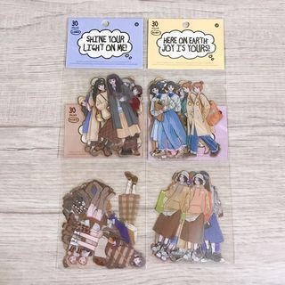 全新／分裝／Infeel.Me／四季有你系列／PET／少女人物貼紙／四款共六十枚