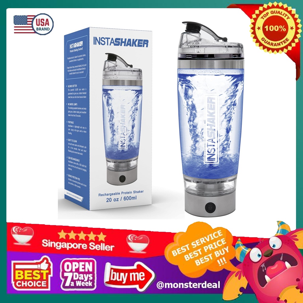 InstaShaker Protein Shaker Bottle 20 Oz. Vortex Mixer Cup. Usb Rechargeable. Complimentary Powder Storage Compartment Everything Else on Carousell
