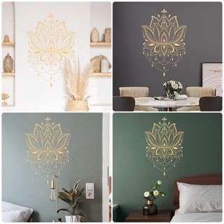 INSTOCK literary lotus yoga room bedroom living room wall wall sticker self-adhesive
