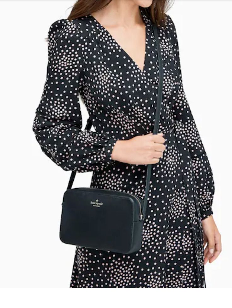 KATE SPADE NEW YORK HARPER PINK REFINED GRAIN LEATHER CAMERA CROSSBODY