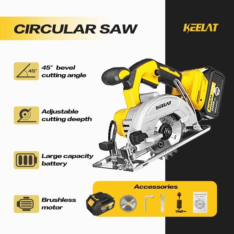 KEELAT 5 Wood Cutter Machine Cordless Circular Saw Electric Saw Jig Waw